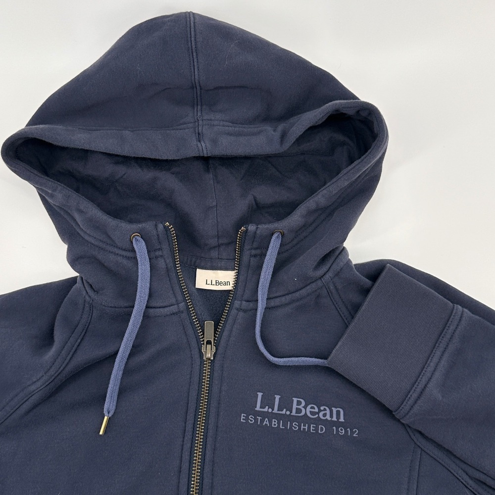 L.L.Bean Womens Size S Blue Fleece Lined Hooded Sweatshirt Navy Blue